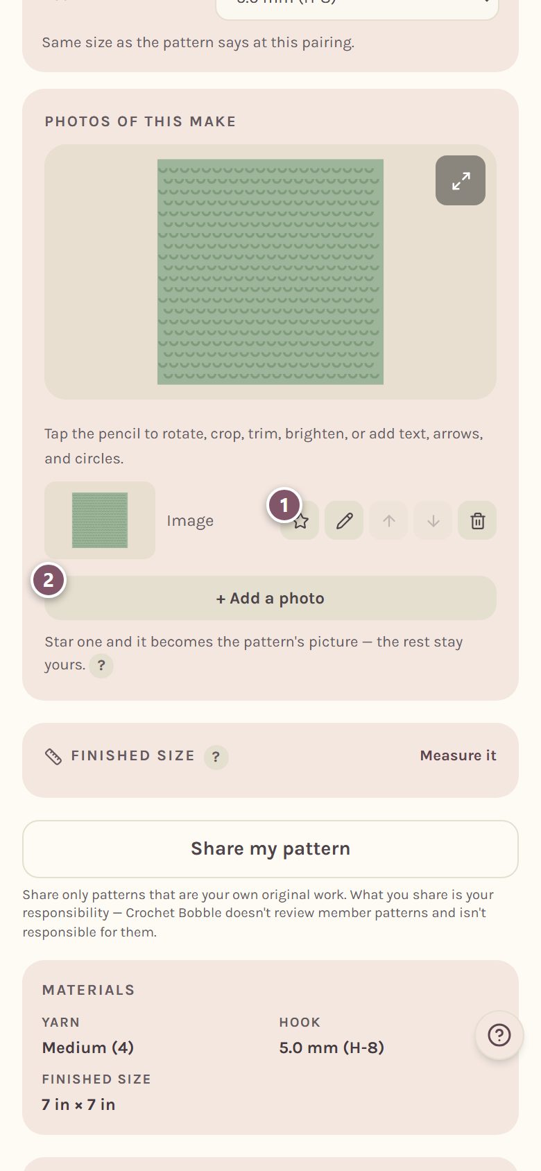 Photos of this make: 1 is the star, 2 is + Add a photo (on a phone)